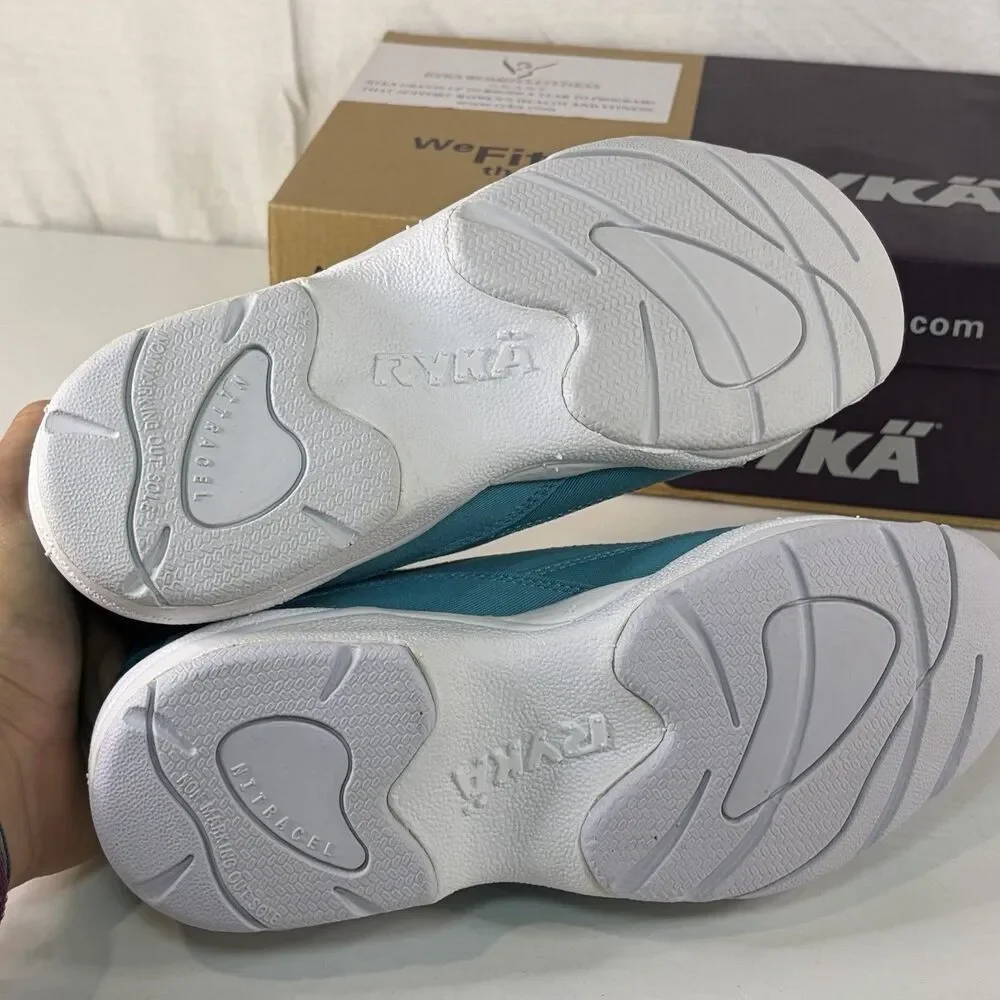 Ryka Catalyst Canvas Blue Women 8W Sneakers Walking Shoes Nitacel NIB Support